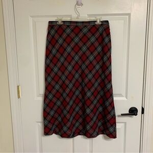 Sag Harbor Red and Black Plaid A-Line Skirt NWT Size 16 Petite